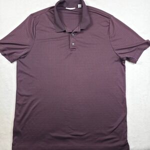 Perry Ellis Portfolio Polo Shirt Mens XL Purple Excellent Short Sleeve Stripe